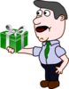 Man Holding A Gift Clip Art